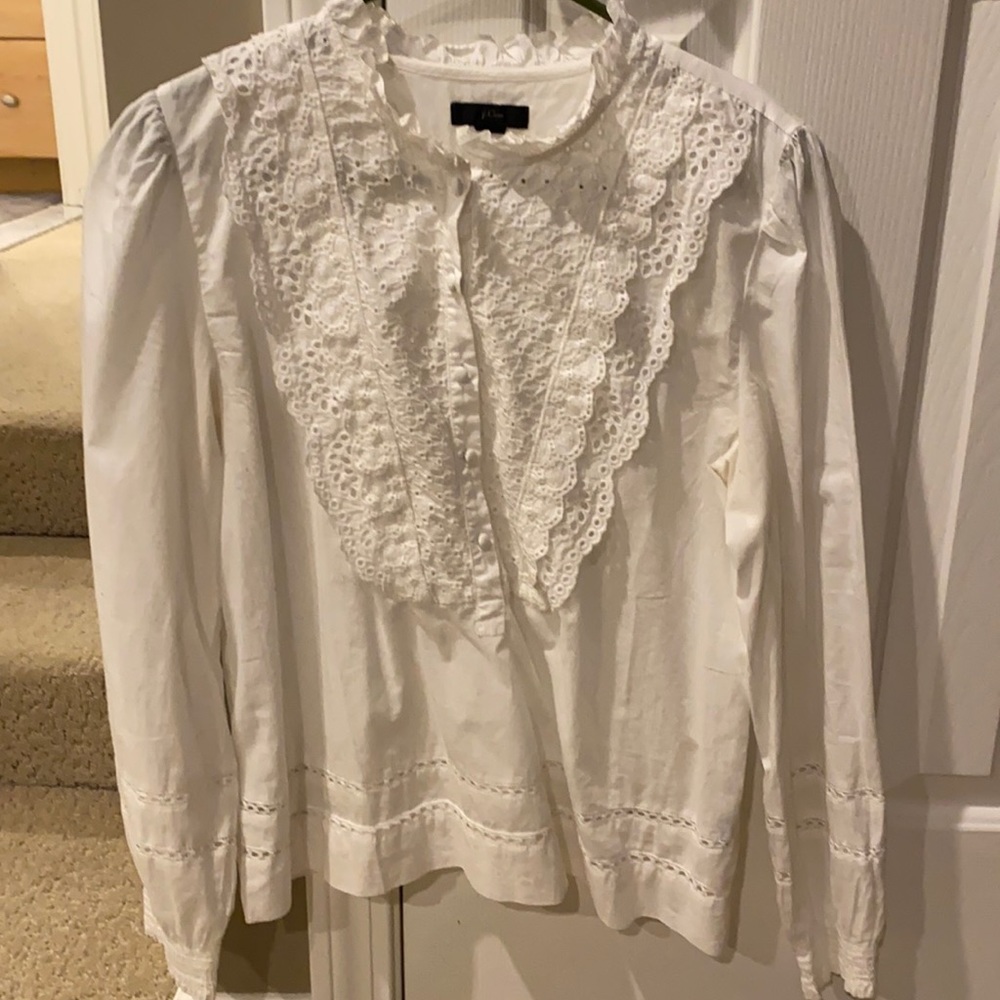 JCrew size 10 white blouse, never worn